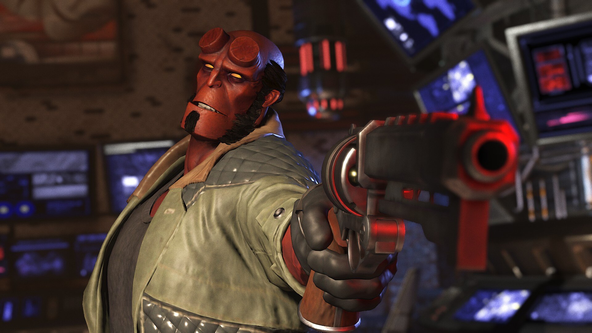 Screenshot of Hellboy from Injustice 2.