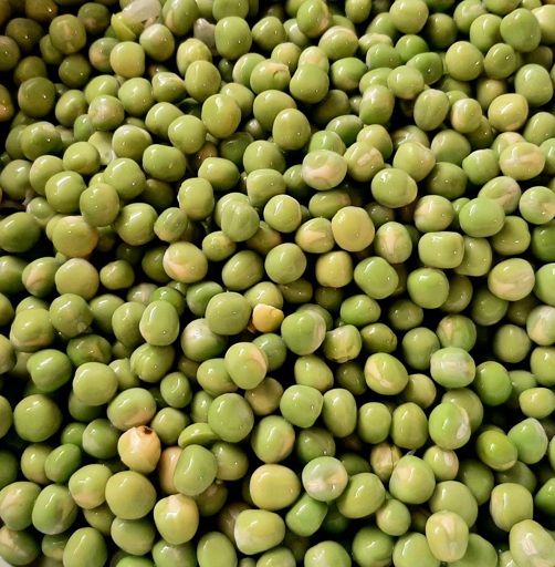 rehydrated peas in a bowl